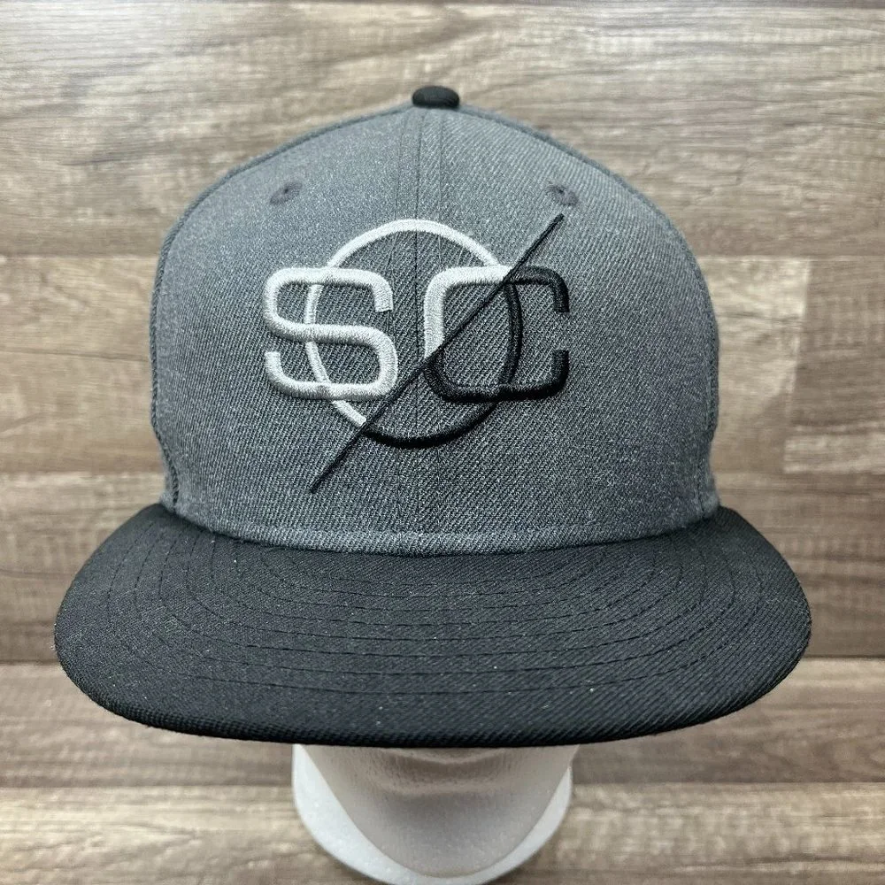 ESPN Sports Center New Era 9Fifty Cap Hat Gray Black Adjustable Snapback